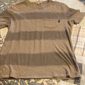 Earthy Brown Short Sleeve Tee with Stripes